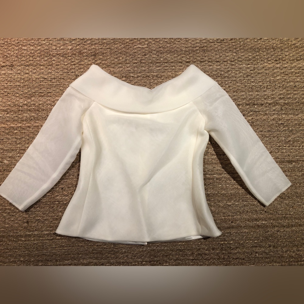 Watters and Watters ivory organza blouse. Like new. Non smoking house. Size 8.